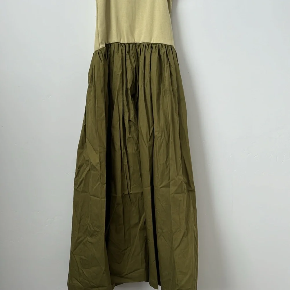 Anthropologie Maeve Sleeveless Ribbed DropWaist Poplin Twofer Midi Dress Size:XS - Picture 10 of 10